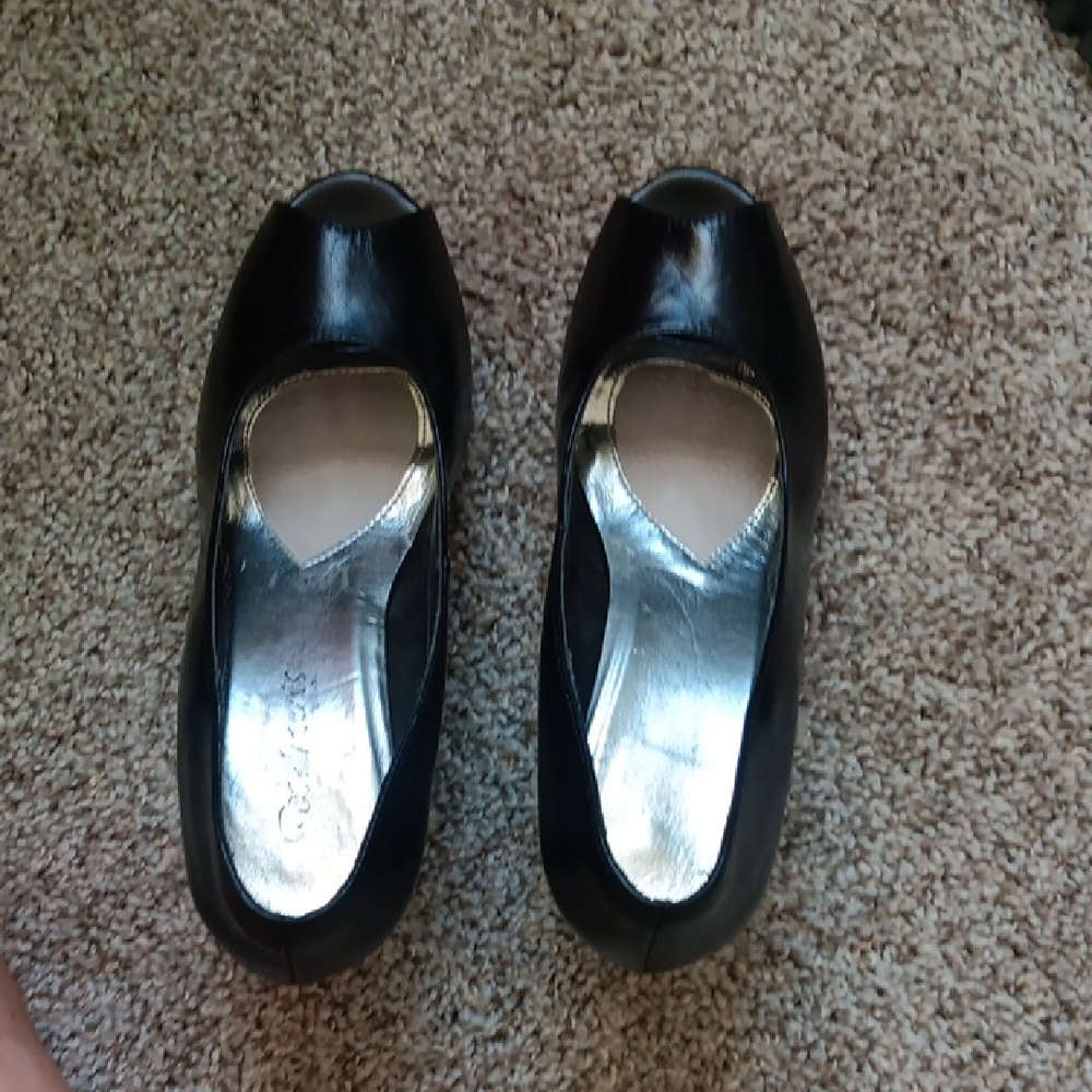Elegant Black Peep-Toe Heels